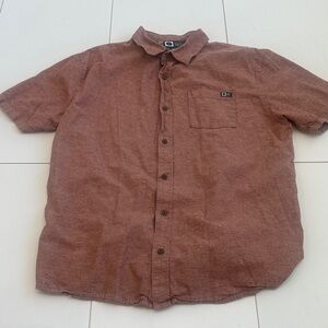 Salty crew button down linen cotton shirt rust Men’s L